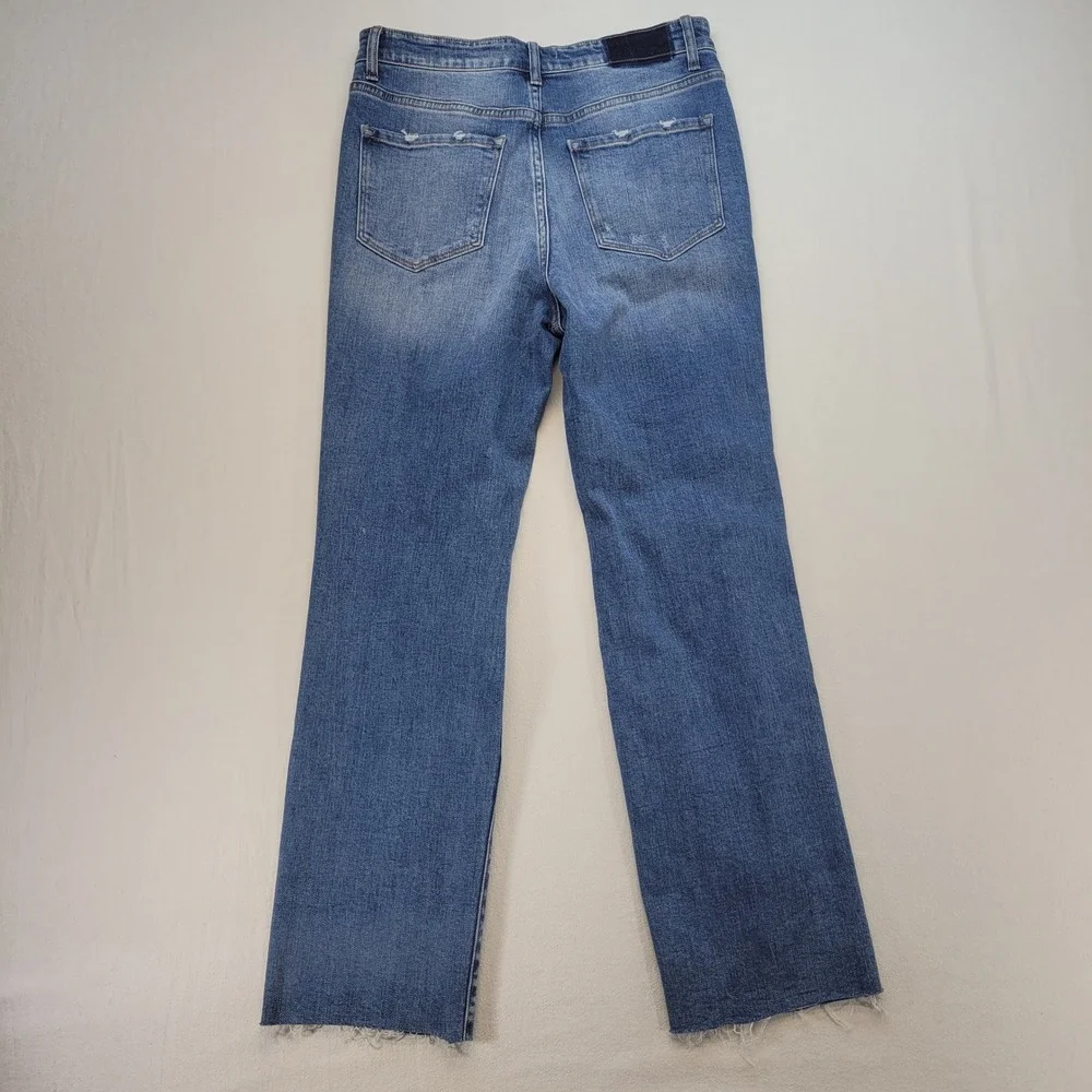 Flying Monkey Jeans Womens 29 Blue Distressed High Rise Straight Leg‎ Denim